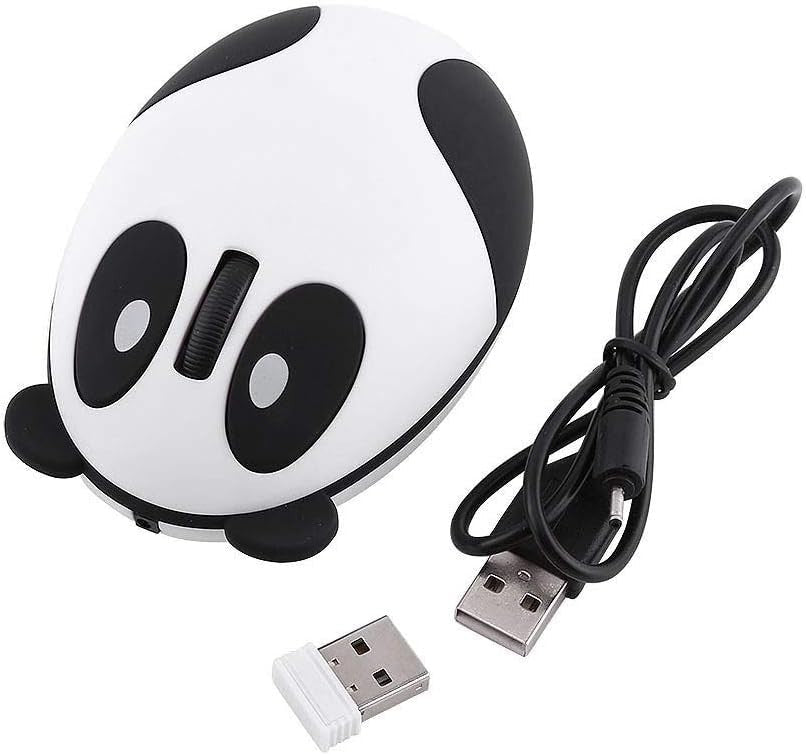 Cute Panda Wireless Mouse 2.4G USB Rechargeable Silent - Kwikley