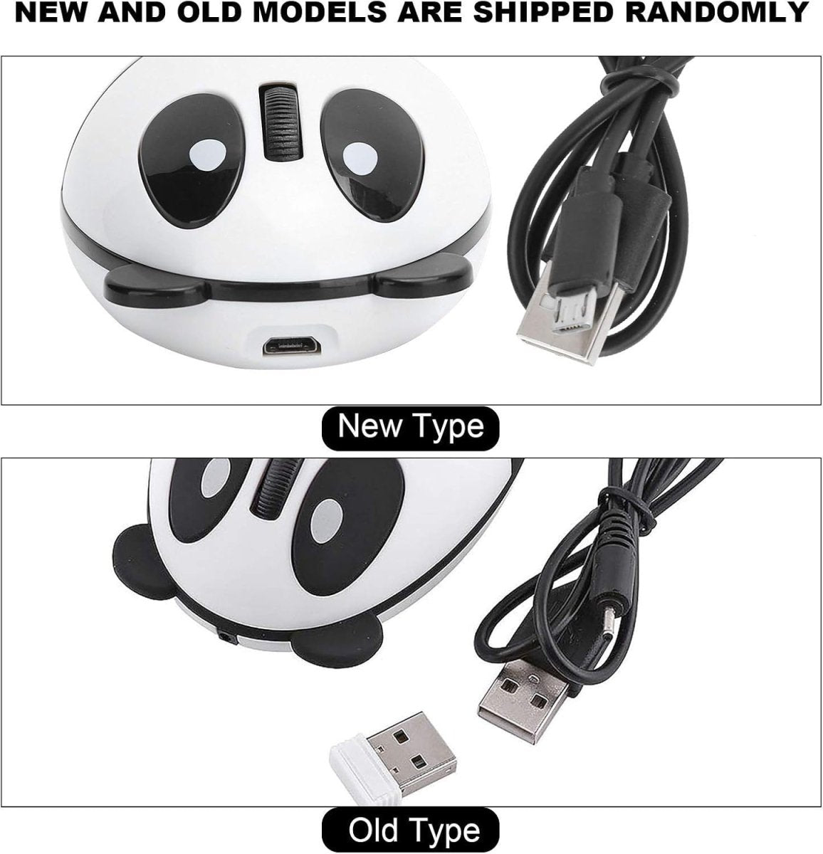 Cute Panda Wireless Mouse 2.4G USB Rechargeable Silent - Kwikley