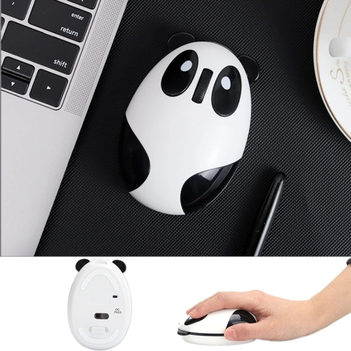 Cute Panda Wireless Mouse 2.4G USB Rechargeable Silent - Kwikley