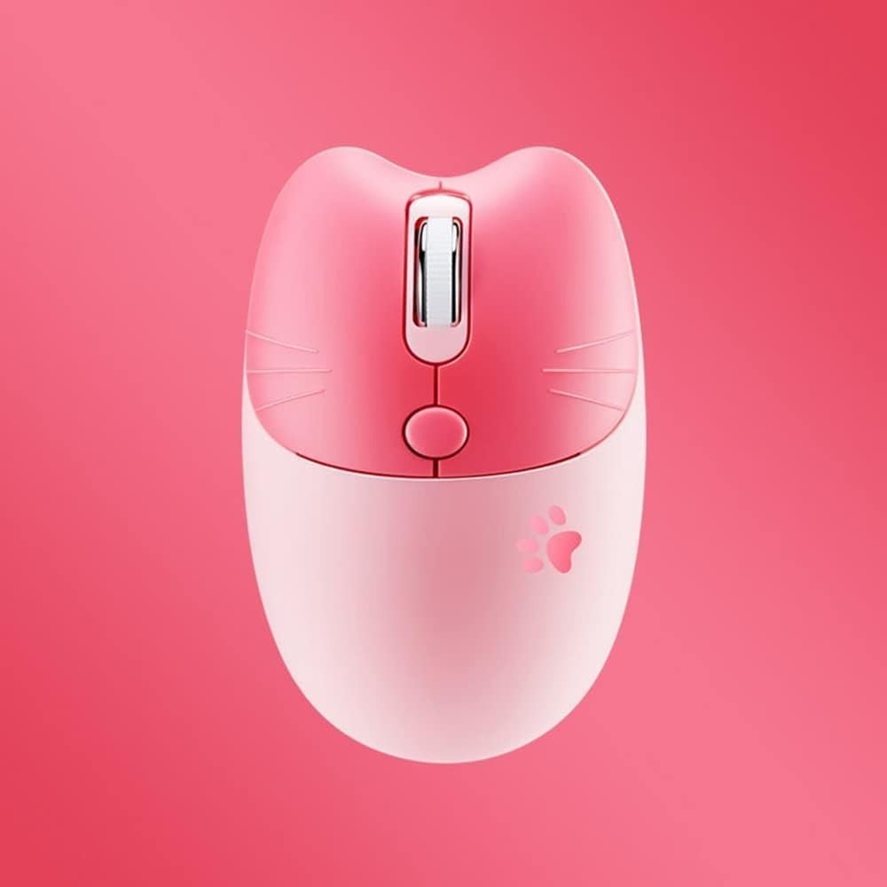 Cute Pink Wireless Mouse Silent 1600 DPI USB Rechargeable - Kwikley