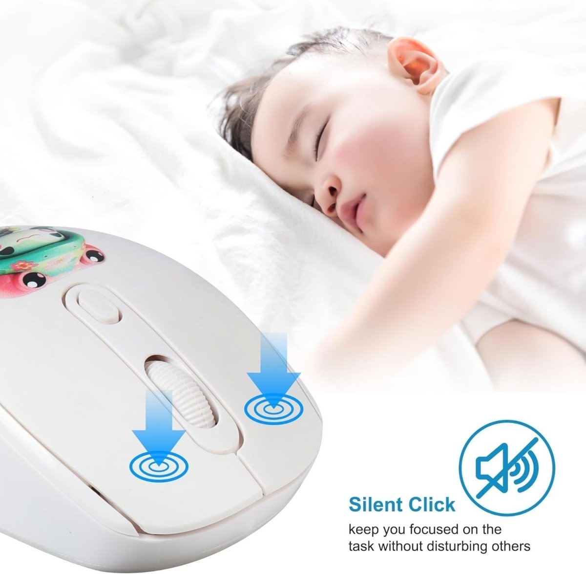 Cute Silent Wireless Mouse 1600 DPI 2.4G USB Laptop PC - Kwikley