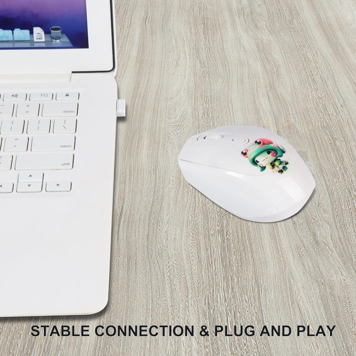Cute Silent Wireless Mouse 1600 DPI 2.4G USB Laptop PC - Kwikley