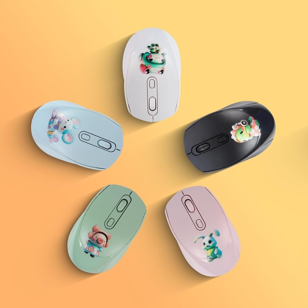 Cute Silent Wireless Mouse 1600 DPI 2.4G USB Laptop PC - Kwikley