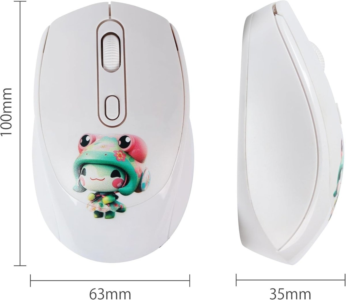 Cute Silent Wireless Mouse 1600 DPI 2.4G USB Laptop PC - Kwikley