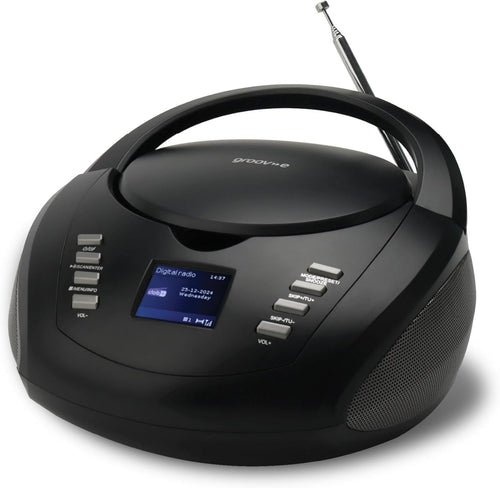 DAB Boombox CD Player Bluetooth FM Radio Alarm Clock AUX Portable - Kwikley