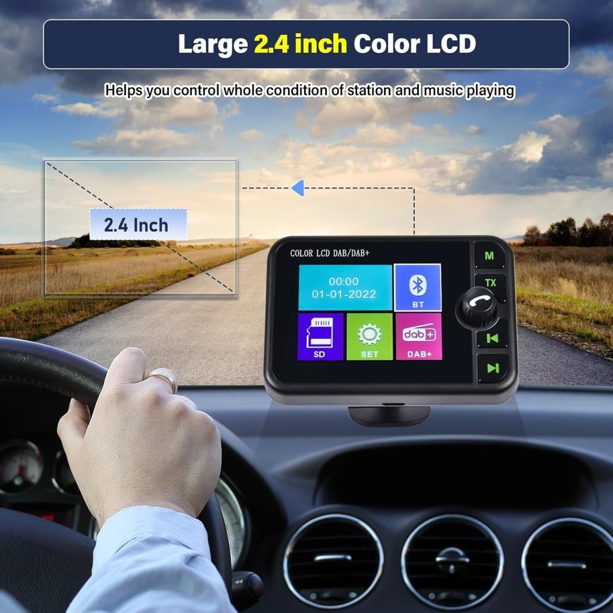 DAB+ Car Radio Adapter Bluetooth FM Transmitter Hands - Free - Kwikley