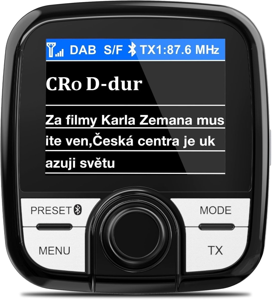 DAB DAB+ Car Radio Adapter 2.4" Colour Screen FM BT - Kwikley