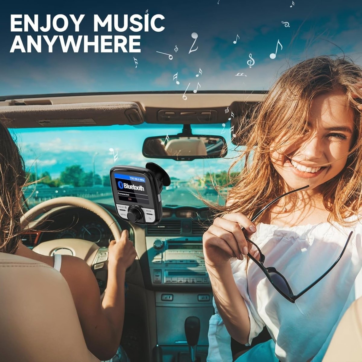 DAB DAB+ Car Radio Adapter 2.4" Colour Screen FM BT - Kwikley