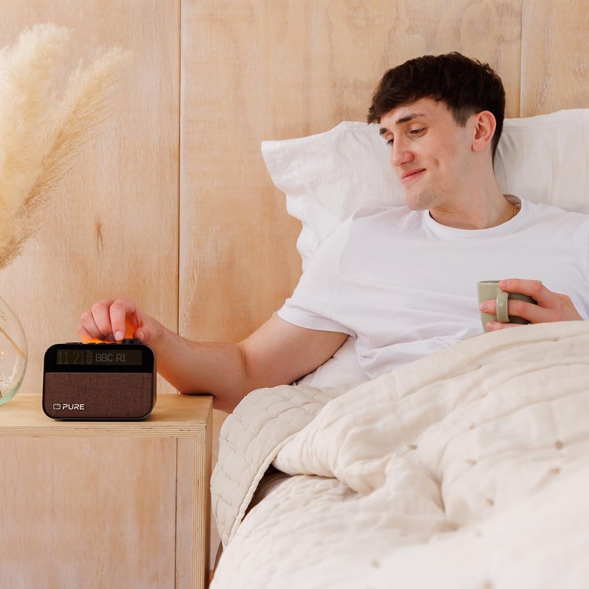 DAB+ FM Bluetooth Alarm Clock Radio, Wake Up Light White Noise - Kwikley