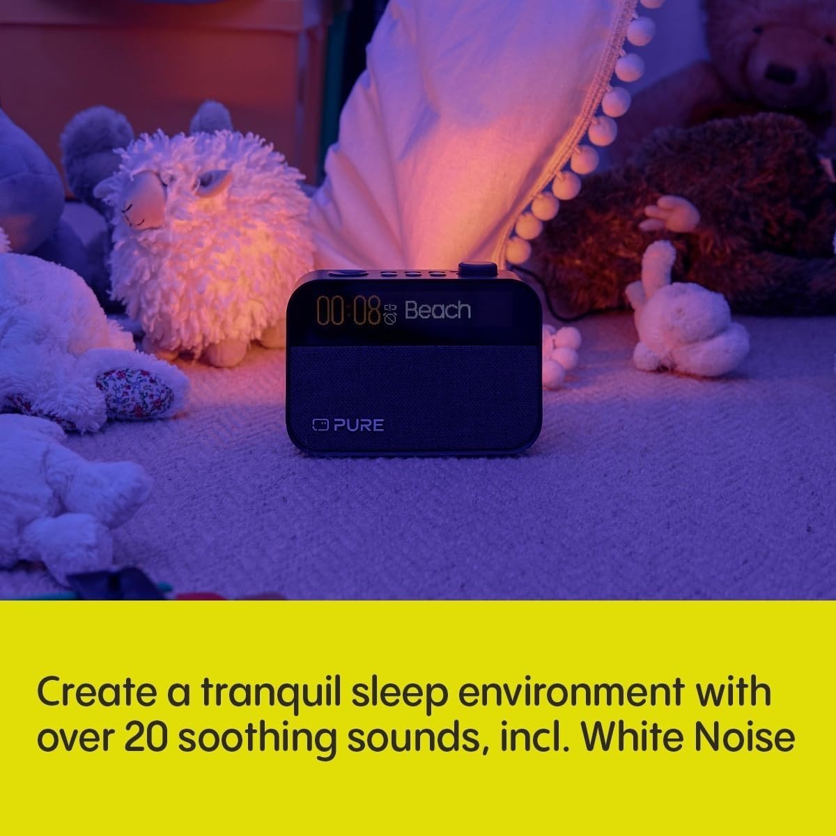 DAB+ FM Bluetooth Alarm Clock Radio, Wake Up Light White Noise - Kwikley