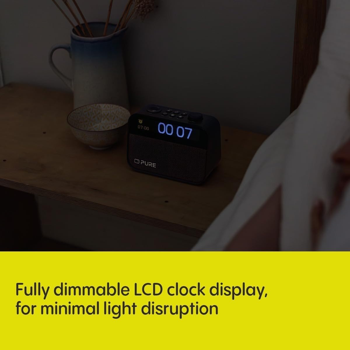 DAB+ FM Bluetooth Alarm Clock Radio, Wake Up Light White Noise - Kwikley