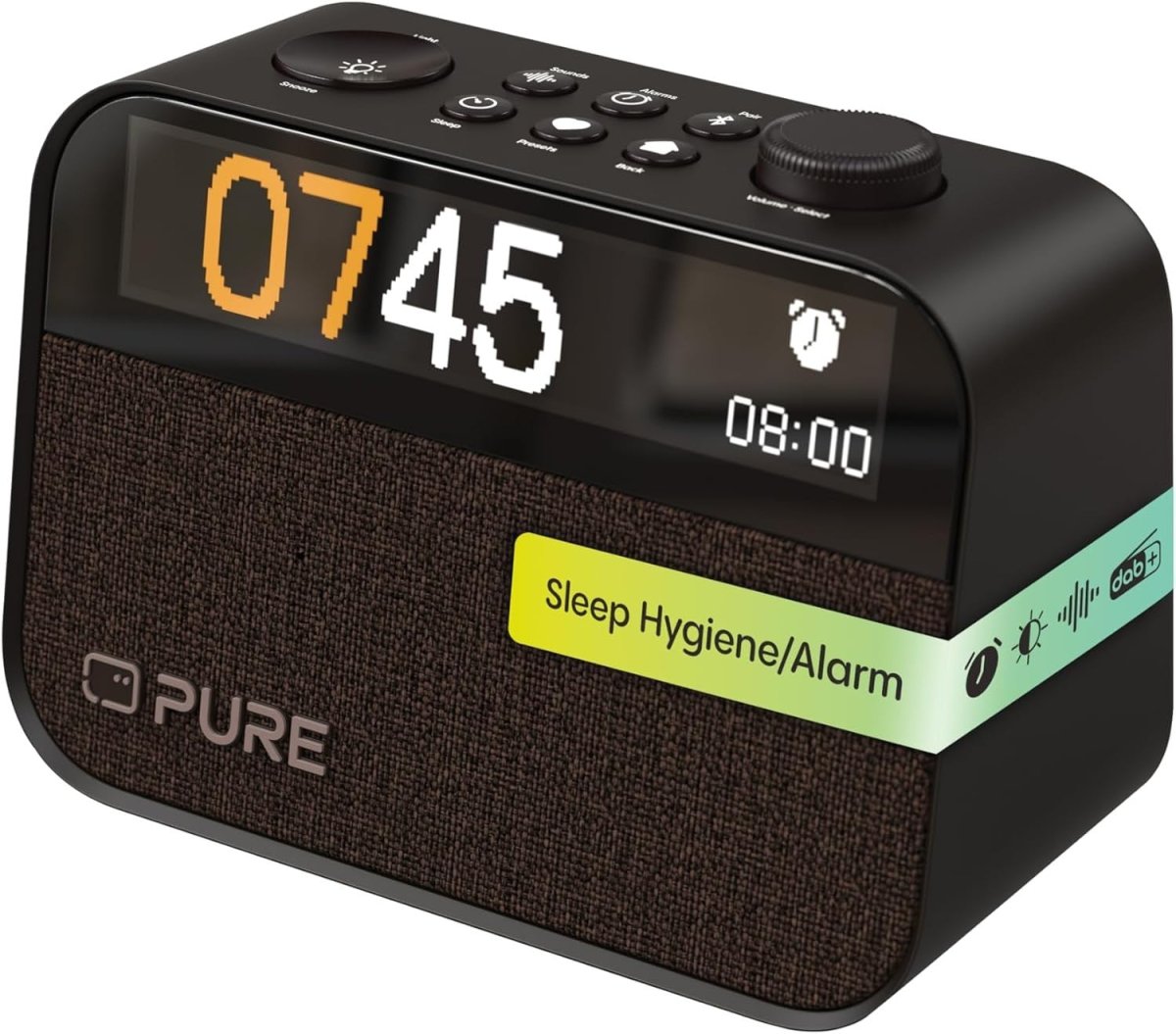 DAB+ FM Bluetooth Alarm Clock Radio, Wake Up Light White Noise - Kwikley