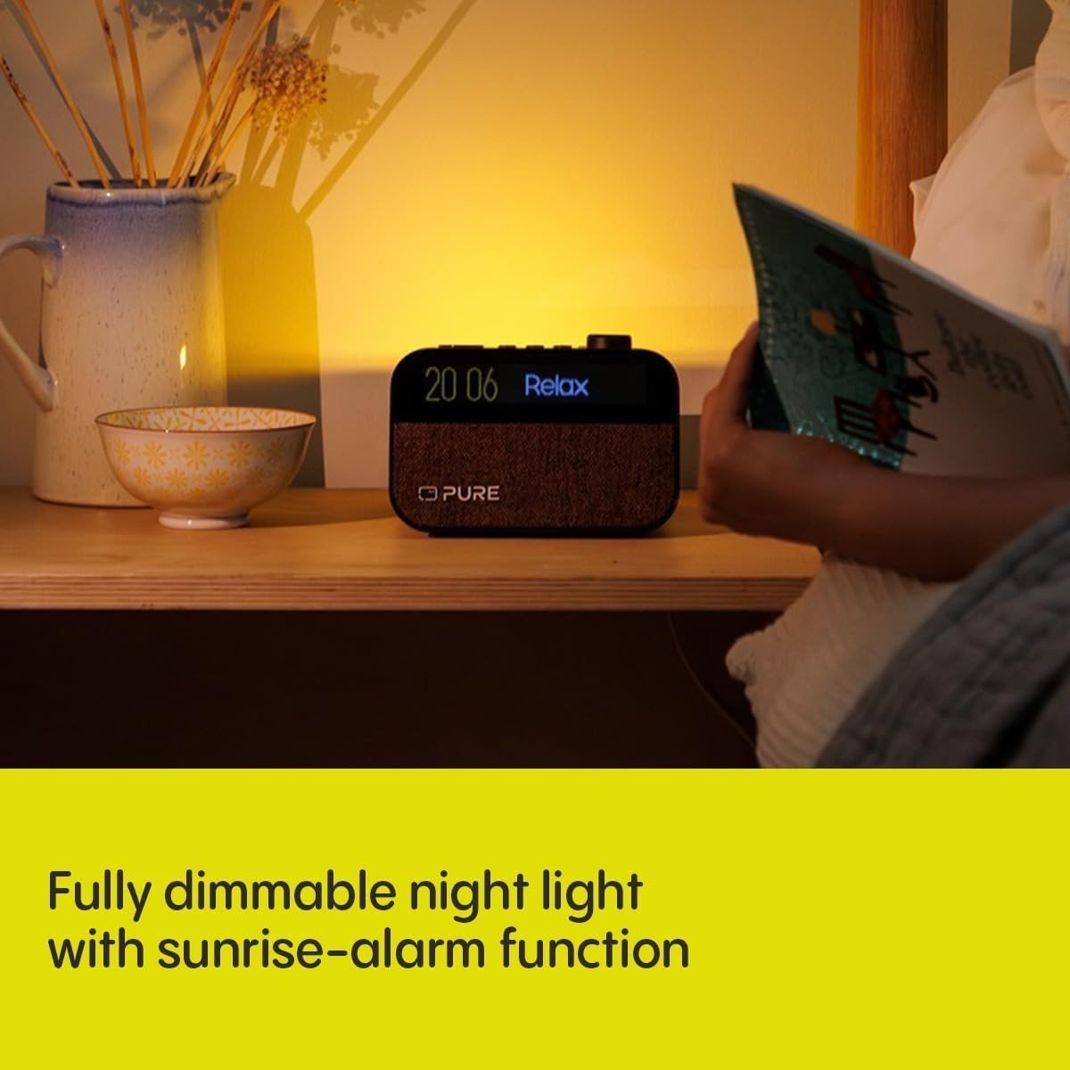 DAB+ FM Bluetooth Alarm Clock Radio, Wake Up Light White Noise - Kwikley
