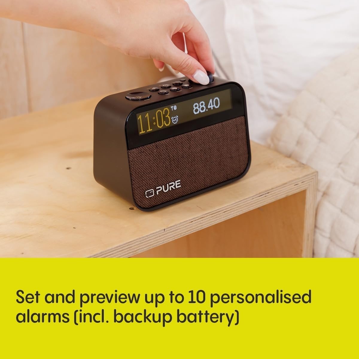 DAB+ FM Bluetooth Alarm Clock Radio, Wake Up Light White Noise - Kwikley