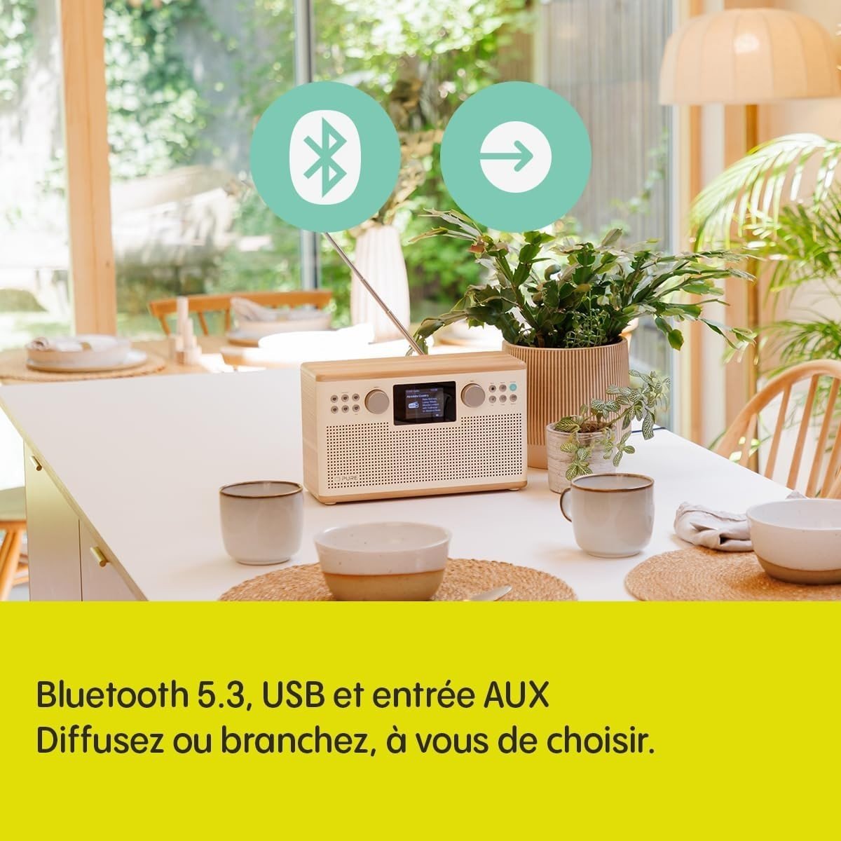 DAB+ FM Bluetooth HiFi Stereo Radio USB AUX TFT Display Remote - Kwikley