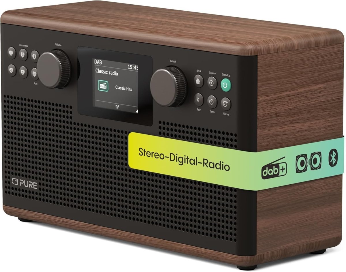 DAB+ FM Bluetooth HiFi Stereo Radio USB AUX TFT Display Remote – Brown - Kwikley