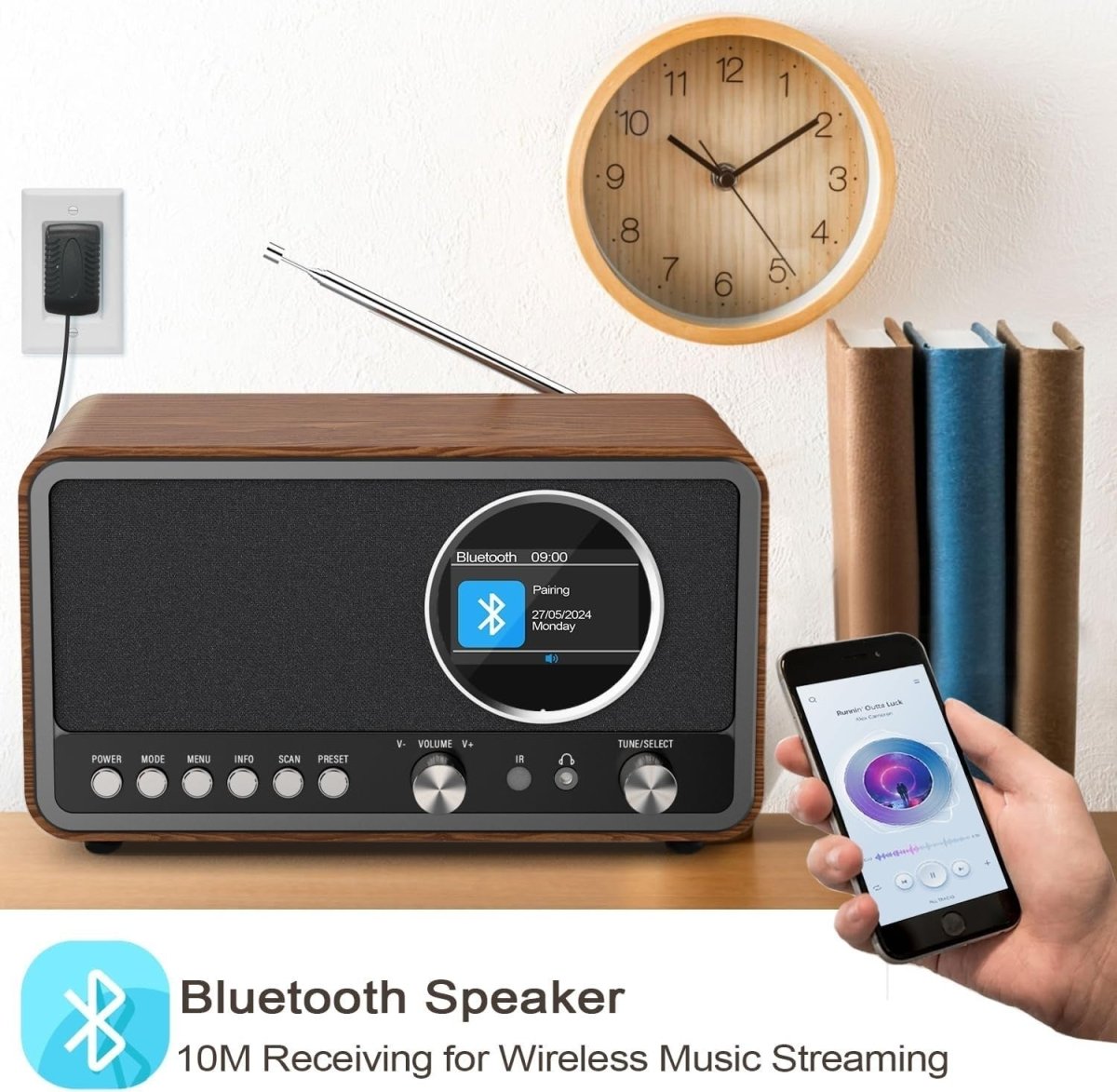 DAB/DAB+ Digital Radio Bluetooth FM Kitchen Alarm Sleep Timer - Kwikley