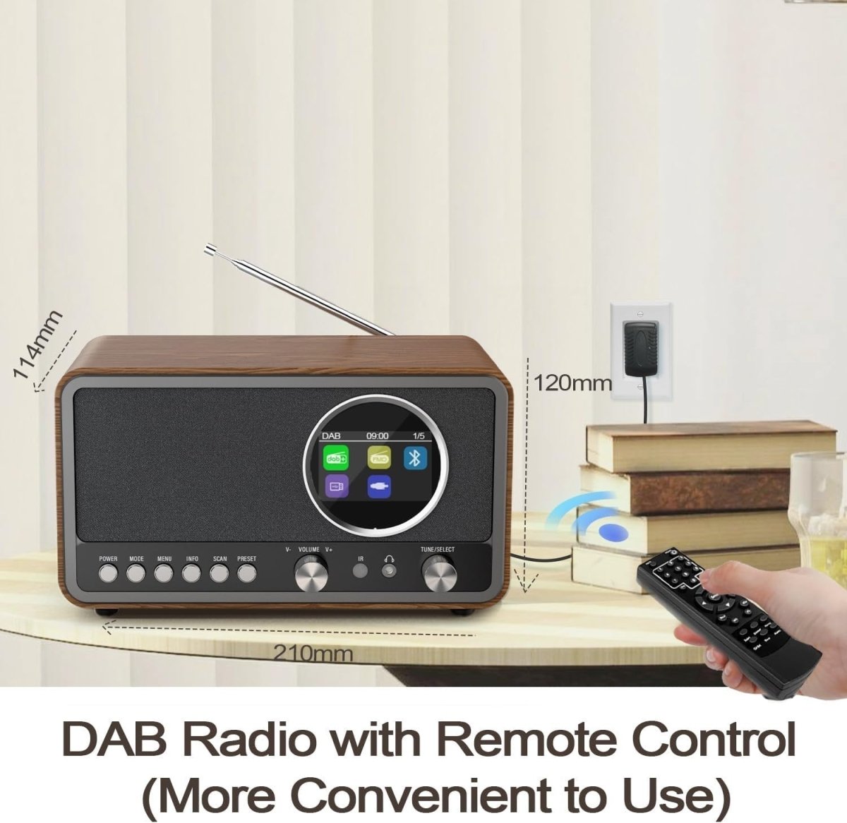 DAB/DAB+ Digital Radio Bluetooth FM Kitchen Alarm Sleep Timer - Kwikley