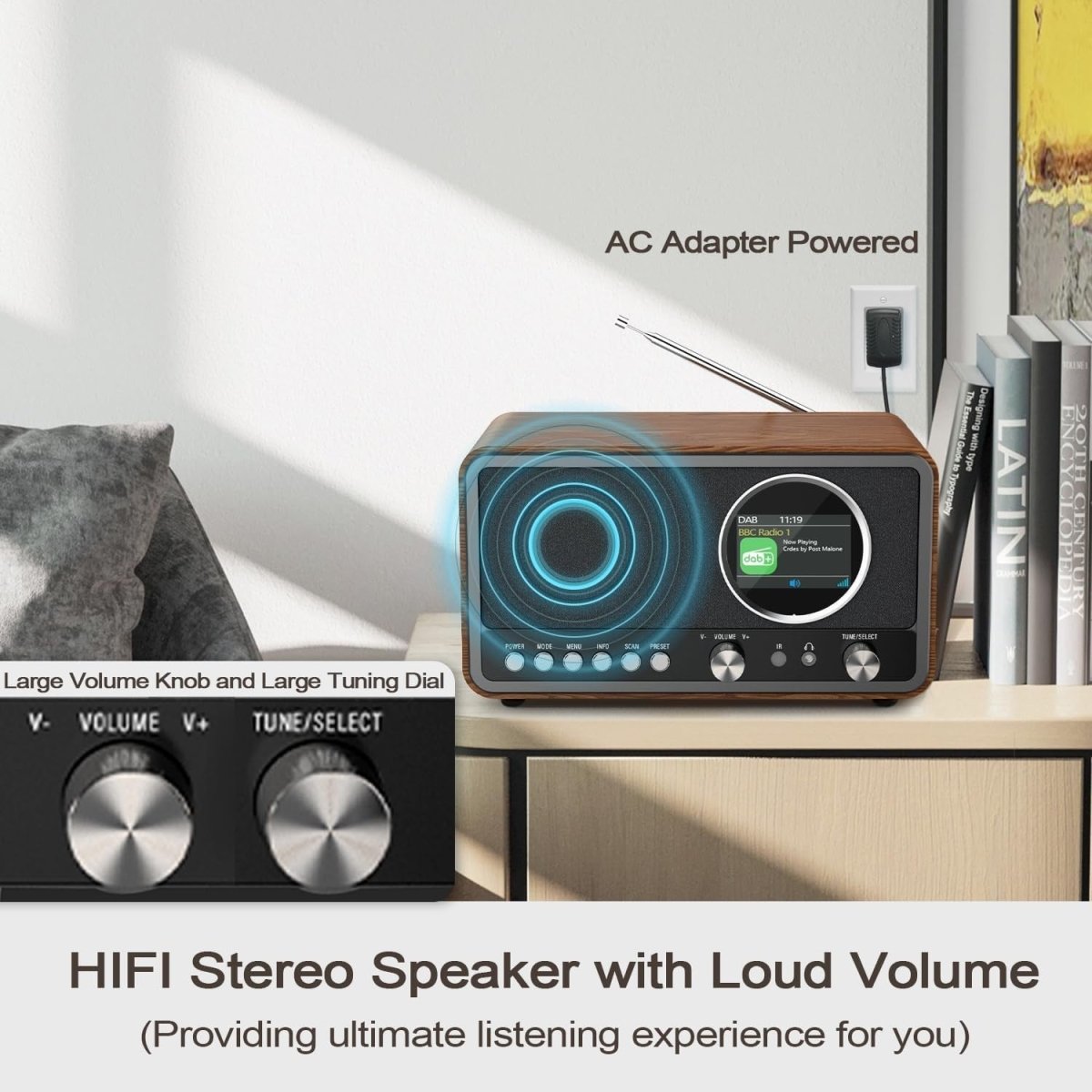 DAB/DAB+ Digital Radio Bluetooth FM Kitchen Alarm Sleep Timer - Kwikley