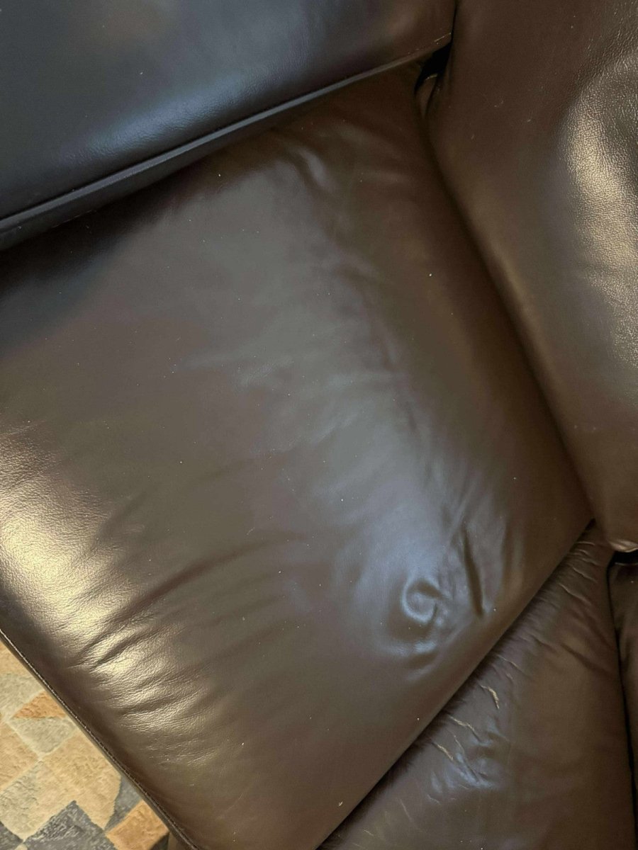 Dark brown Leather Corner Sofa + Armchair (PTP) - Kwikley