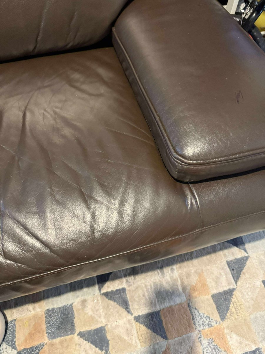 Dark brown Leather Corner Sofa + Armchair (PTP) - Kwikley