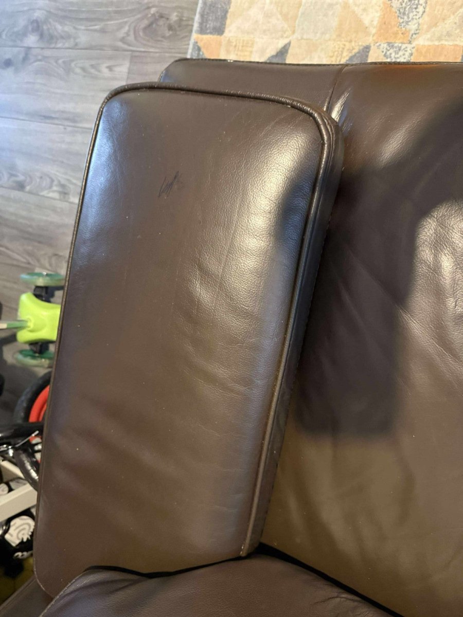 Dark brown Leather Corner Sofa + Armchair (PTP) - Kwikley
