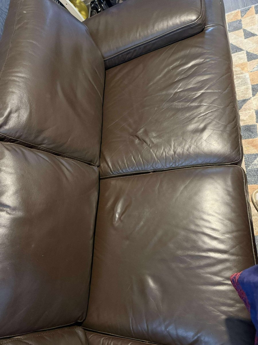 Dark brown Leather Corner Sofa + Armchair (PTP) - Kwikley