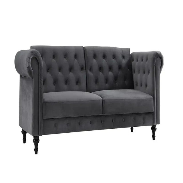 Dark Grey Velvet Chesterfield 3 Seater Sofa Bed Click Clack