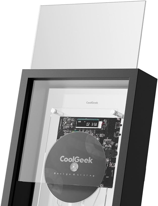 Decorative Bluetooth CD Player Wall Mount Retro Frame HiFi AUX - Kwikley