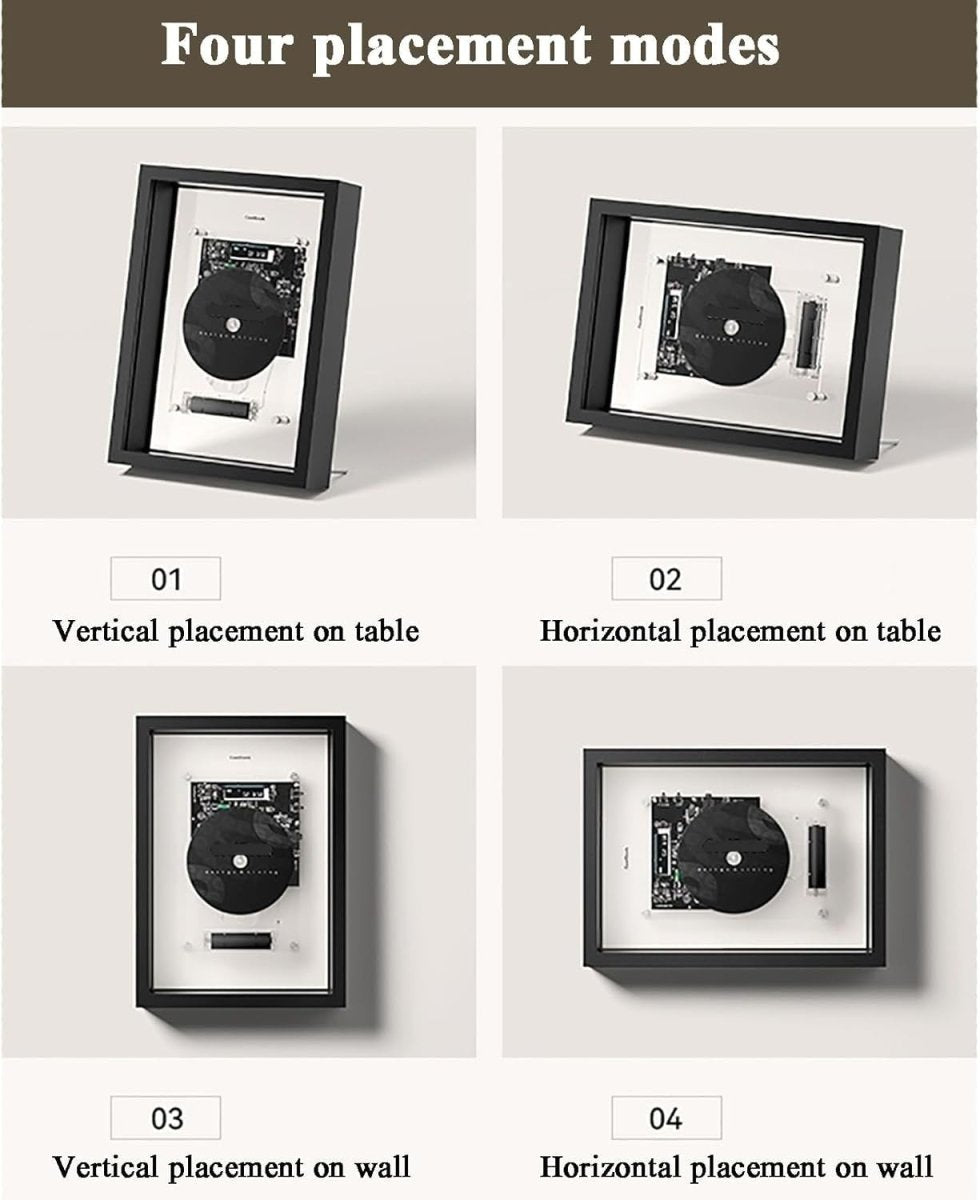 Decorative CD Player Photo Frame Bluetooth AUX Remote Wall Mount - Kwikley