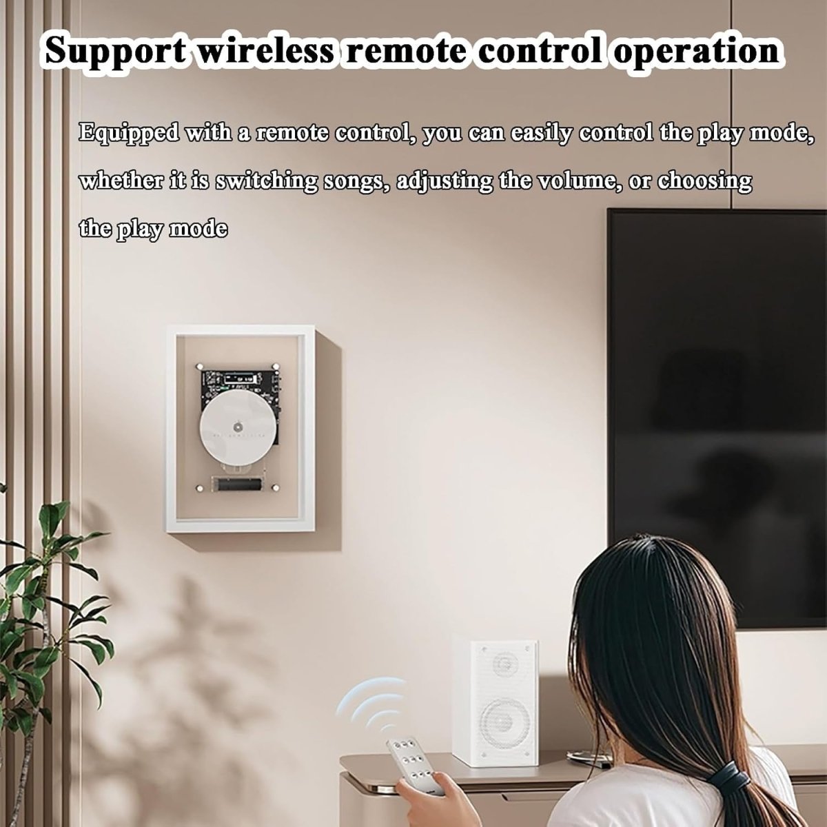 Decorative CD Player Photo Frame Bluetooth AUX Remote Wall Mount - Kwikley