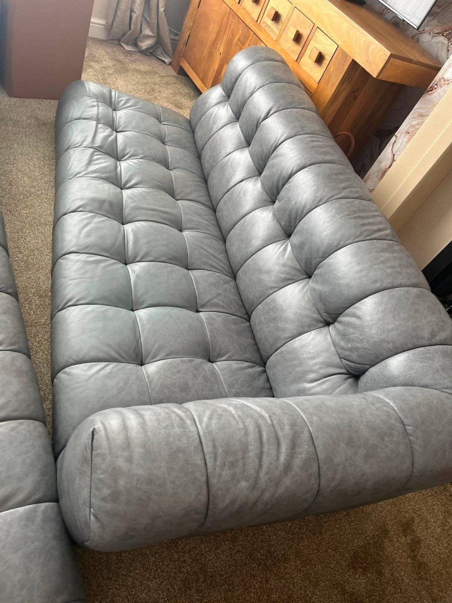Deep Grey Cosy Leather Corner Sofa (PTP) - Kwikley
