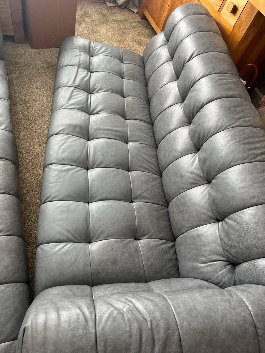 Deep Grey Cosy Leather Corner Sofa (PTP) - Kwikley