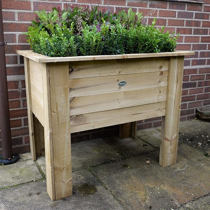 Deep Root Wooden Planter 100cm Raised Garden Bed 180L - Kwikley