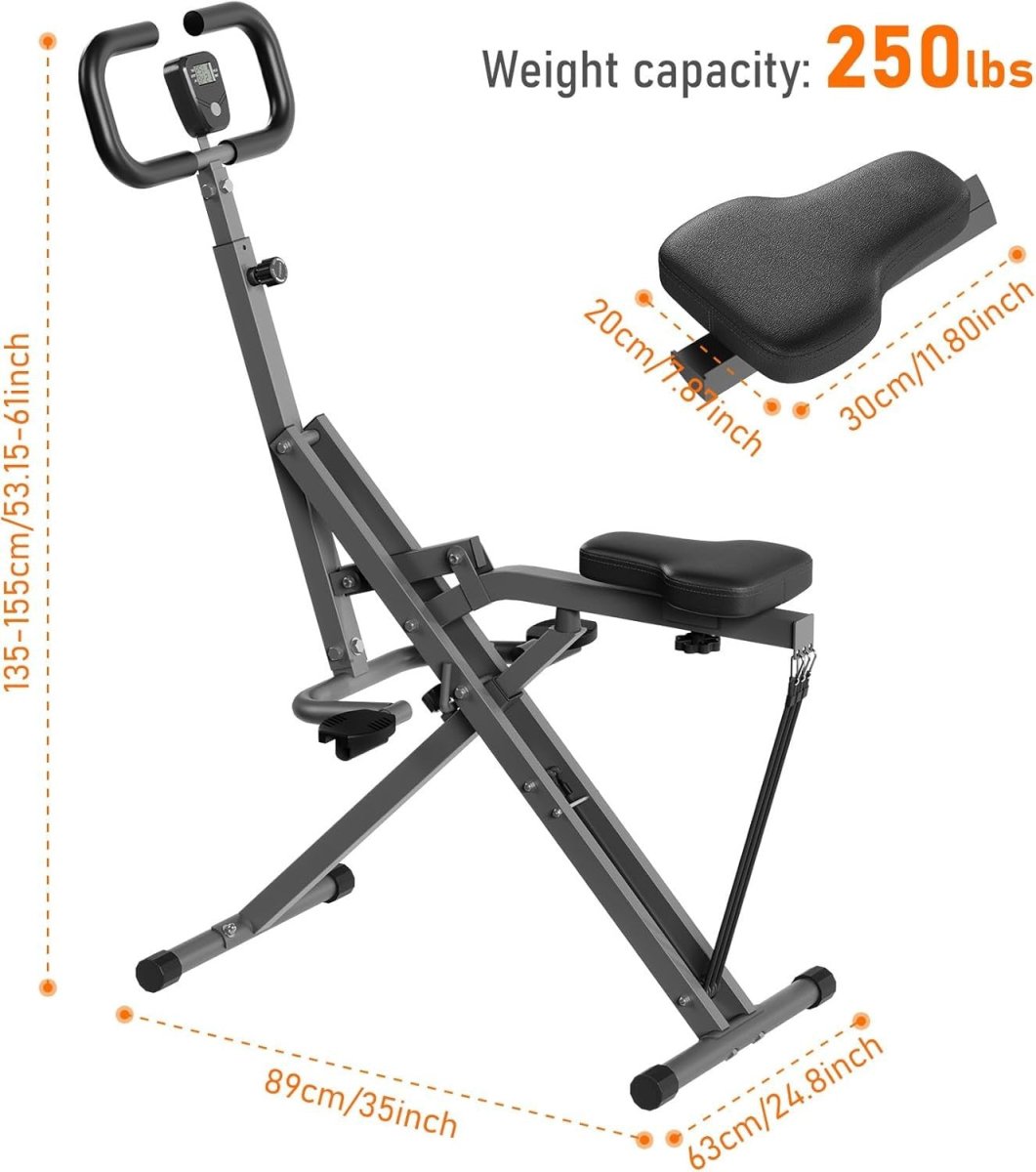 Deep Squat Assist Machine Rowing Trainer Full Body Workout w Monitor - Kwikley