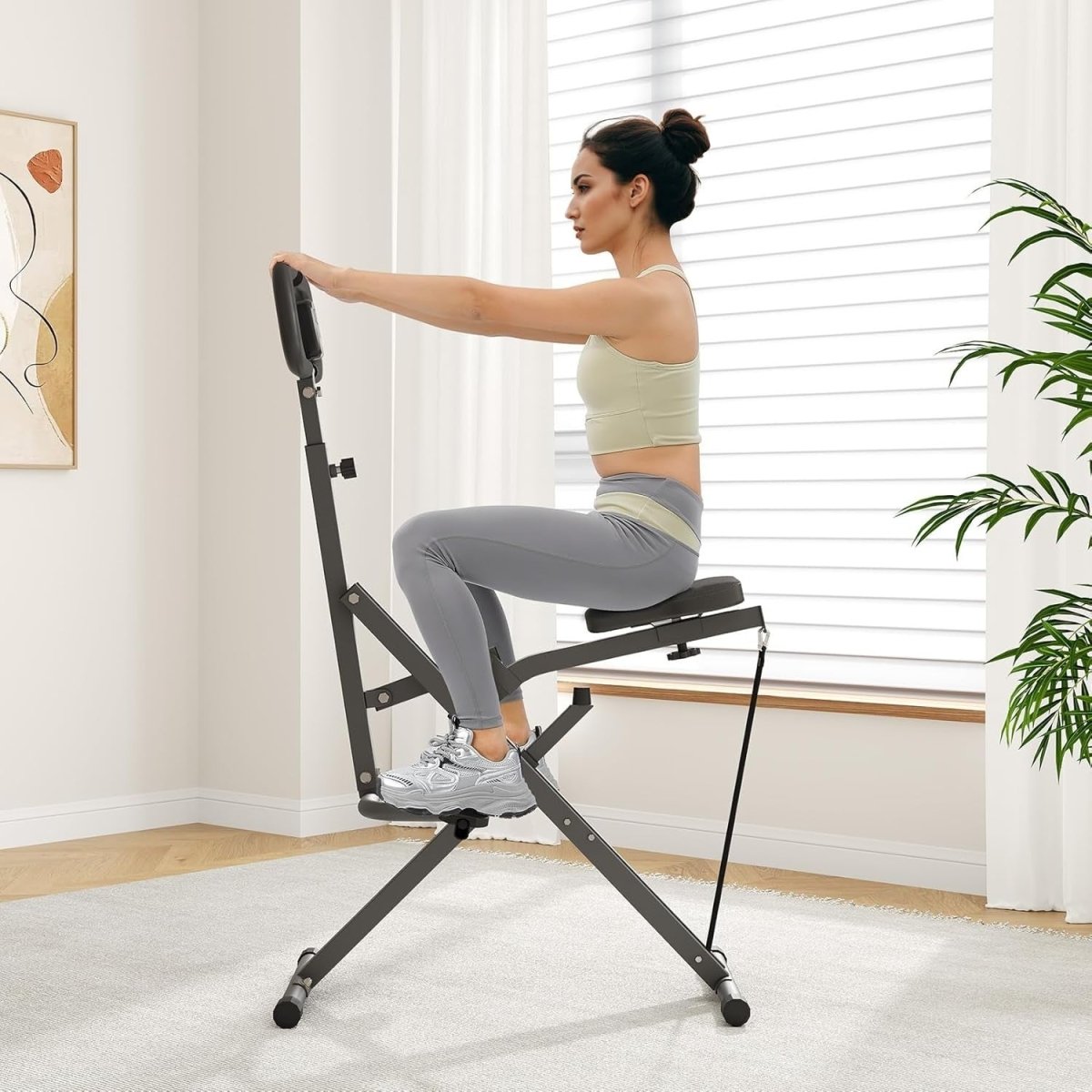 Deep Squat Assist Machine Rowing Trainer Full Body Workout w Monitor - Kwikley