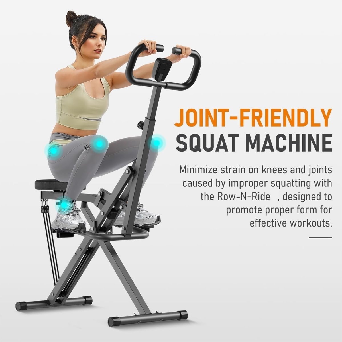 Deep Squat Assist Machine Rowing Trainer Full Body Workout w Monitor - Kwikley