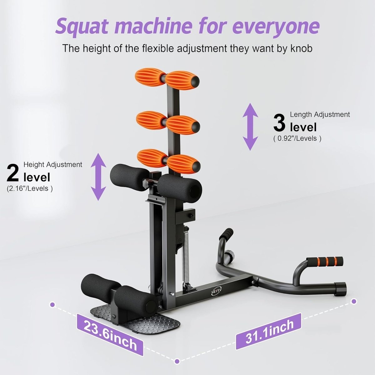 Deep Squat Machine Adjustable Glutes Leg Trainer Home Gym 350lb - Kwikley