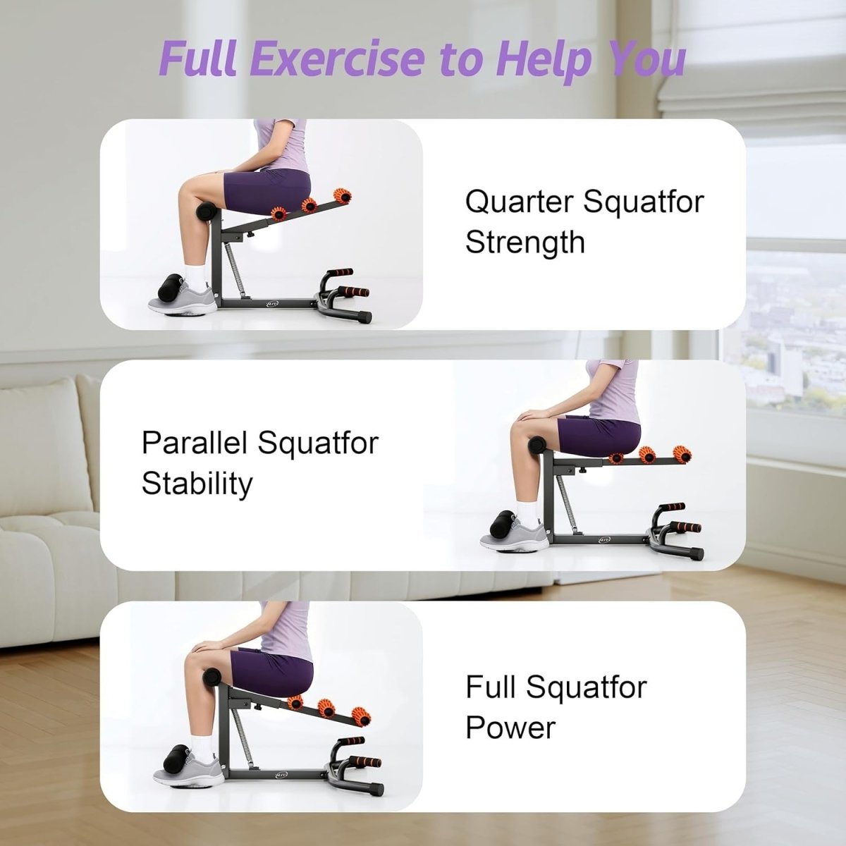 Deep Squat Machine Adjustable Glutes Leg Trainer Home Gym 350lb - Kwikley