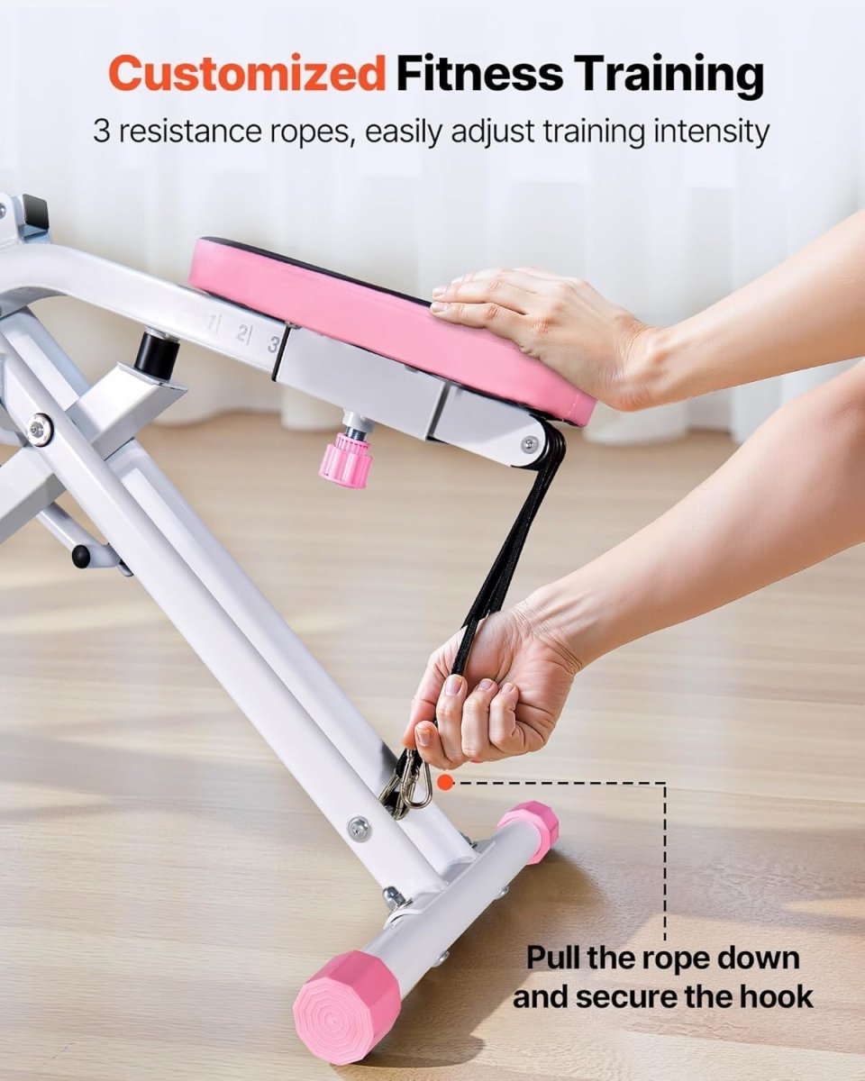 Deep Squat Rowing Machine Foldable Glute Leg Trainer Adjustable Bands Gym - Kwikley