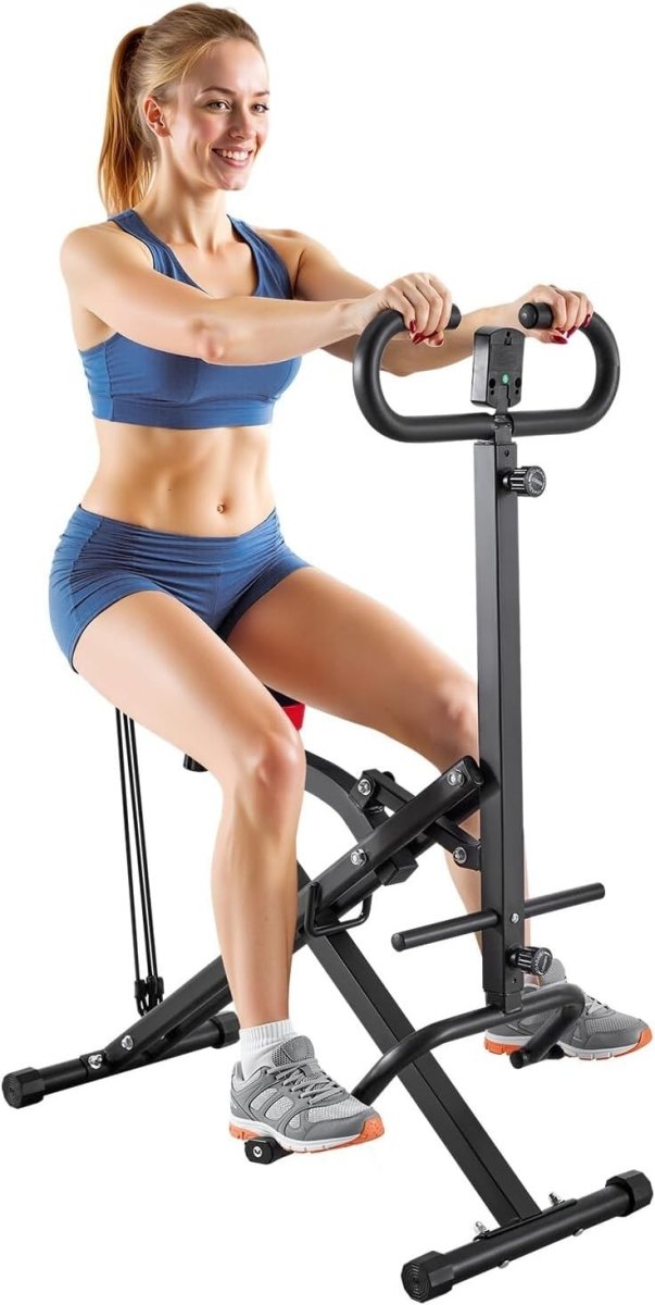 Deep Squat Rowing Machine Foldable Glute Leg Trainer Adjustable Bands Home Gym - Kwikley