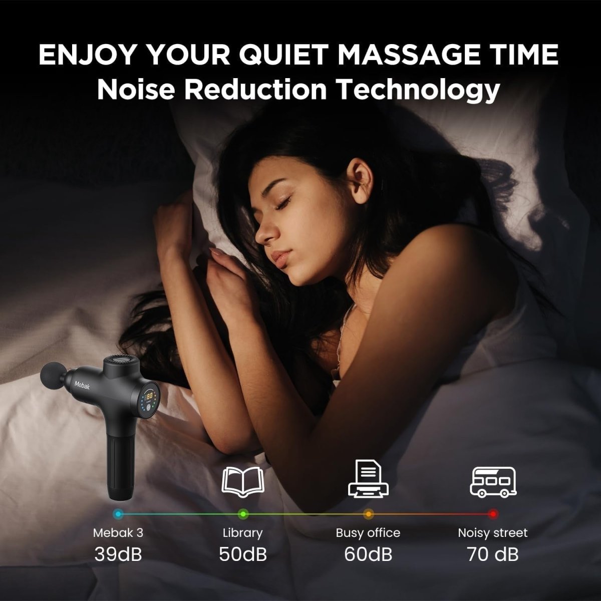 Deep Tissue Massage Gun 12mm Amplitude 3200RPM Quiet Percussion Pain Relief - Kwikley