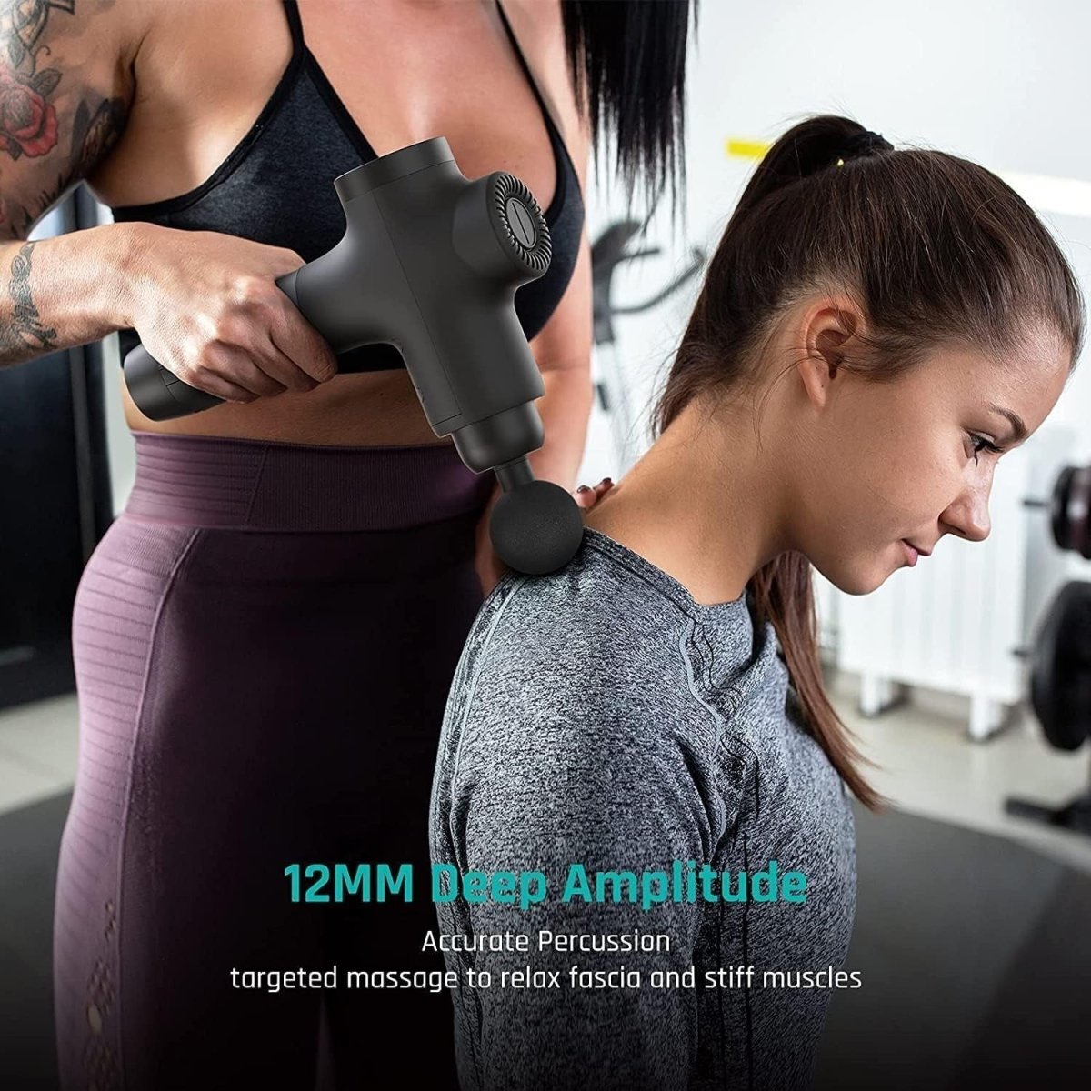 Deep Tissue Massage Gun 12mm Amplitude 3200RPM Quiet Percussion Pain Relief - Kwikley