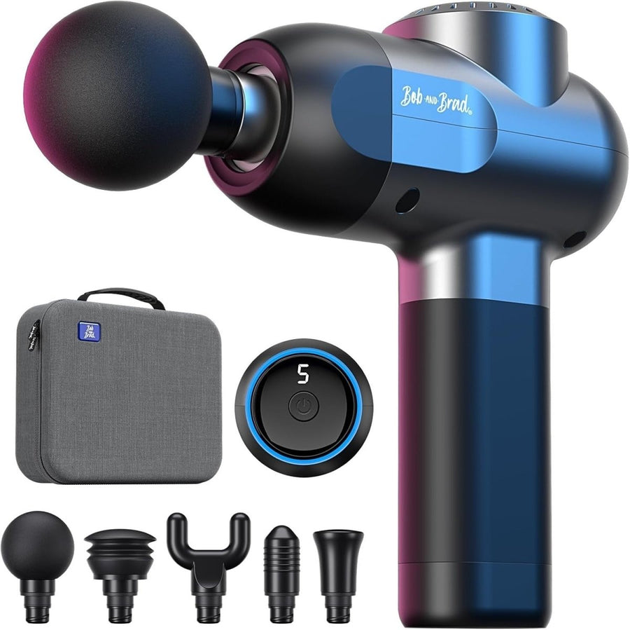 Deep Tissue Massage Gun Quiet Percussion Muscle Recovery 5 Speeds 5 Heads - Kwikley