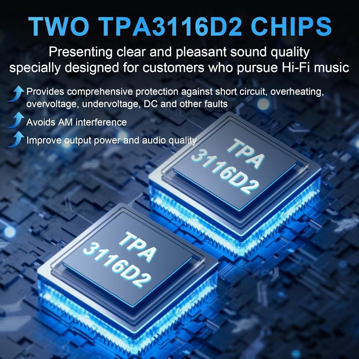 Depusheng DPA30 2.1 Channel Bluetooth Hi - Fi Amplifier 50Wx2+100W - Kwikley