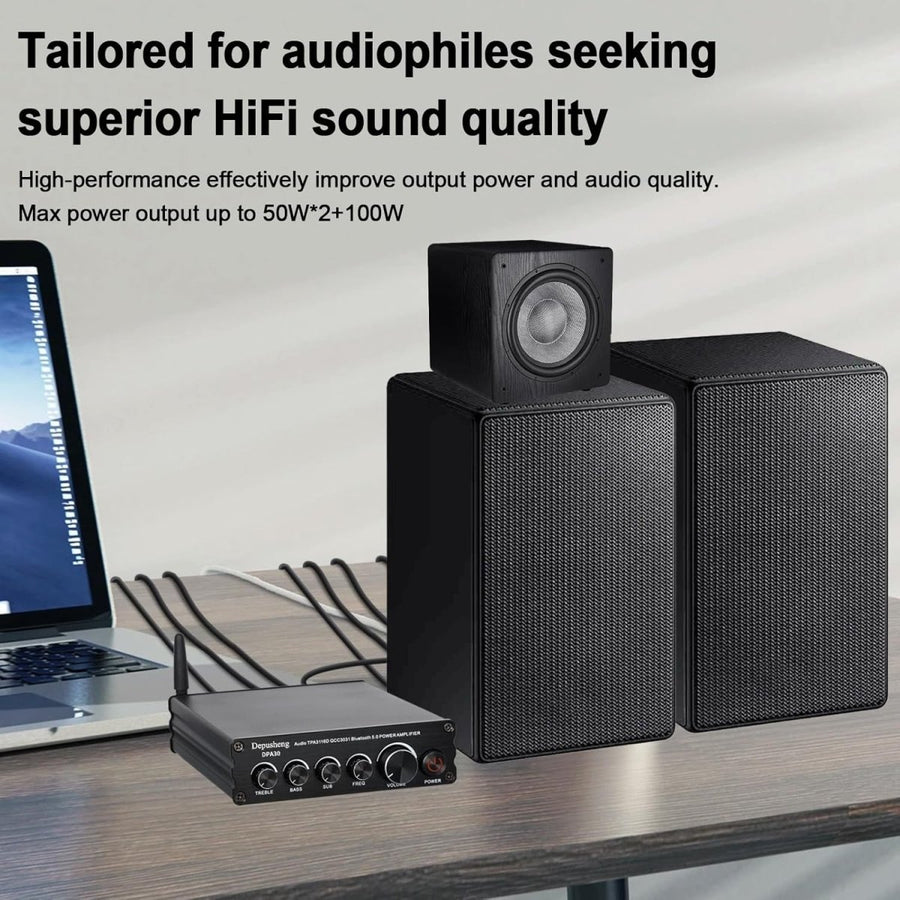 Depusheng DPA30 2.1 Channel Bluetooth Hi - Fi Amplifier 50Wx2+100W - Kwikley