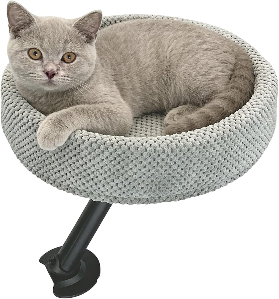 Desk Mounted Cat Bed Perch Movable Cat Hammock Sleeping Nest Indoor - Kwikley