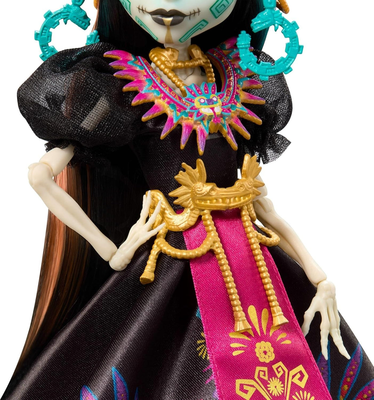 Día de Muertos Collector Doll Aztec Gown Headdress Display - Kwikley