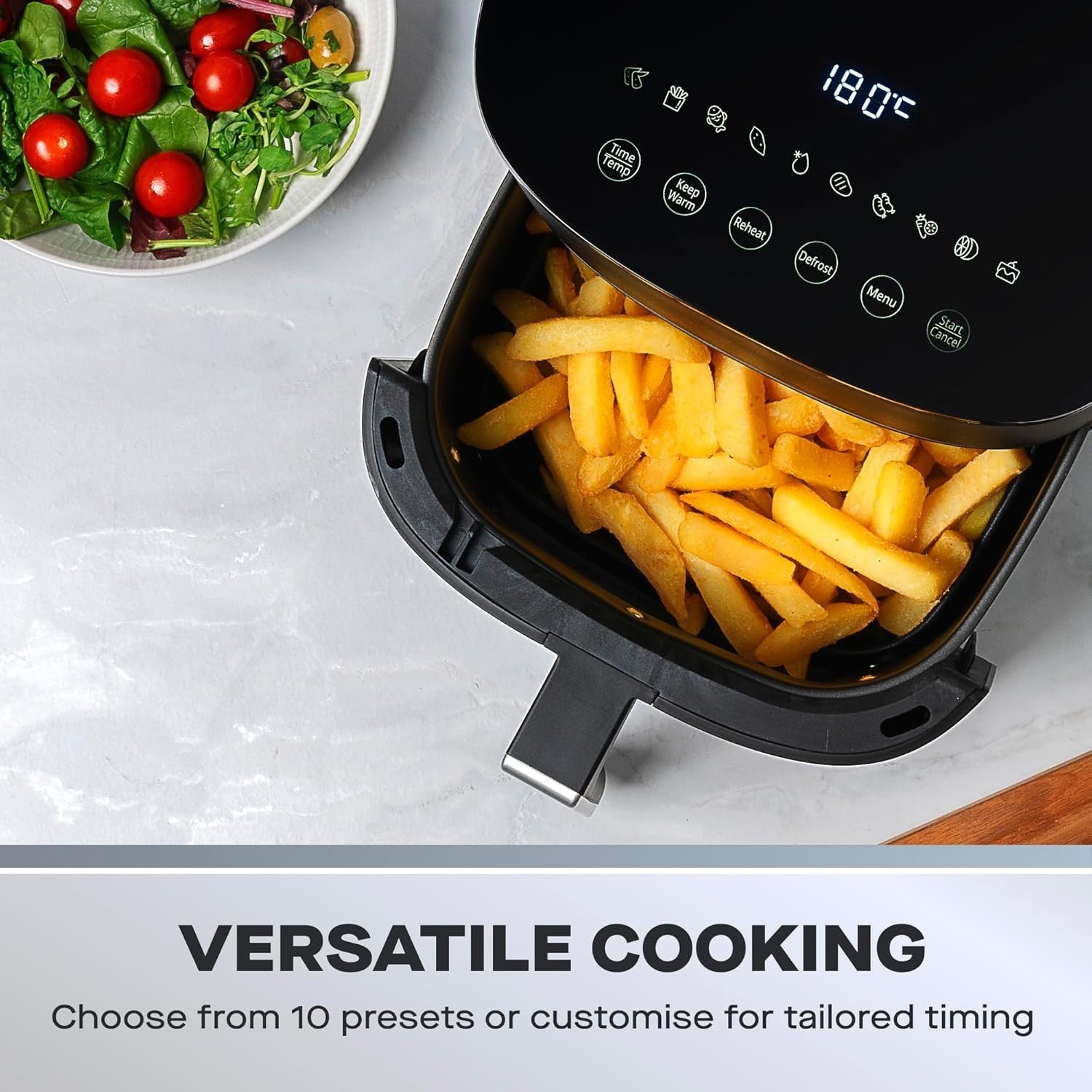 Digital Air Fryer 5.5L | Window 10 Presets Fast Healthy Cooking Family Size - Kwikley