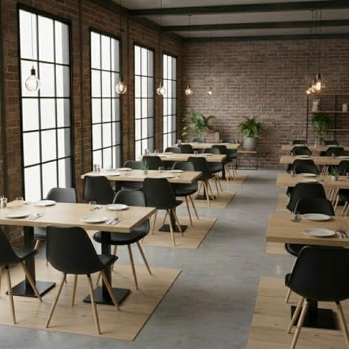 Dining Chairs Set of 4 Wooden Legs Padded Cushion Seat Kitchen Chairs Black - Kwikley